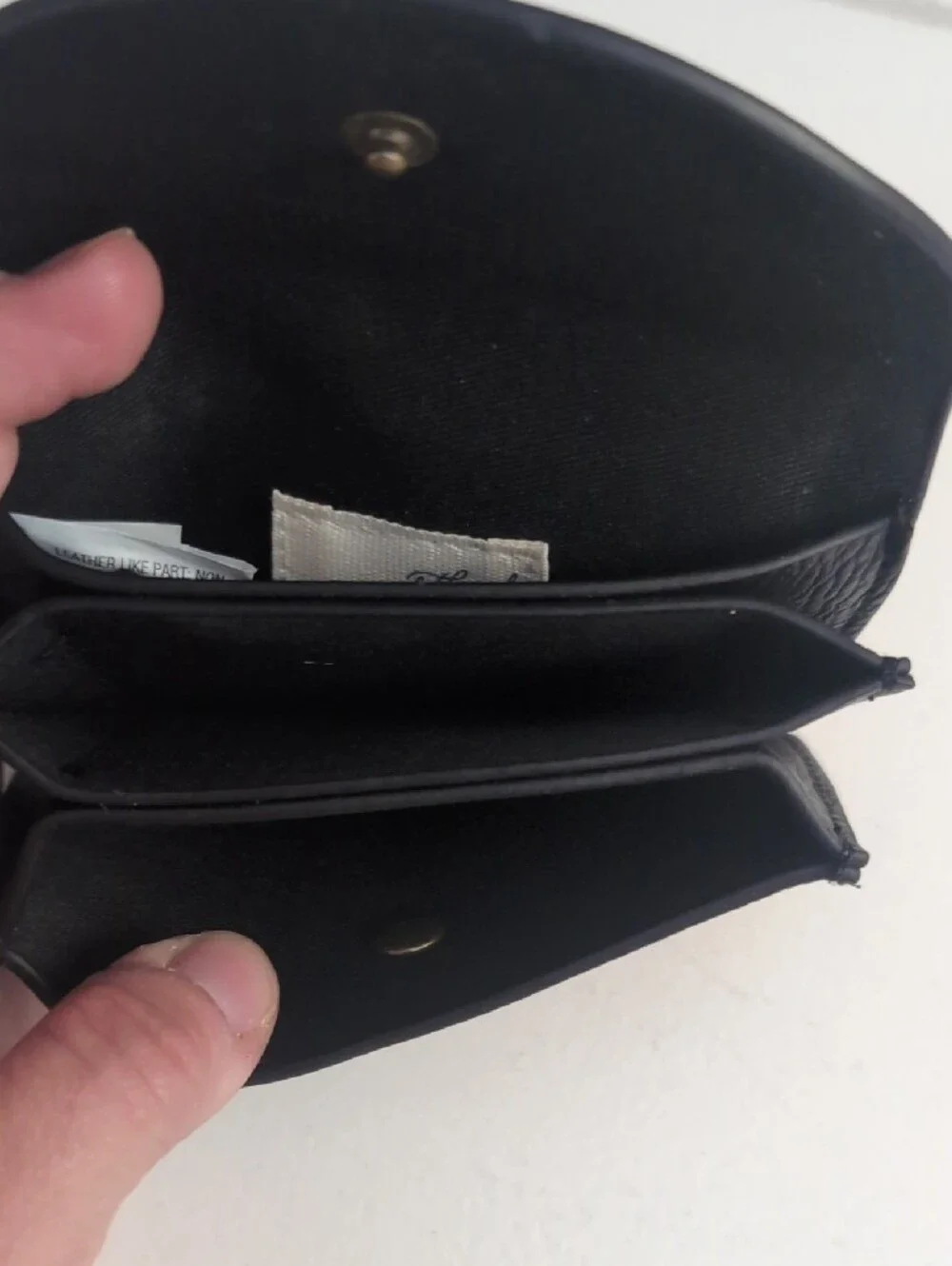 Universal Thread Black Pebbled Card Wallet with Brass Snap